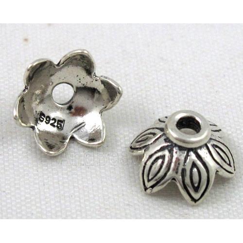 Thailand Sterling Silver beadcap, antique silver