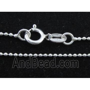 Sterling Silver necklace, round ball chain
