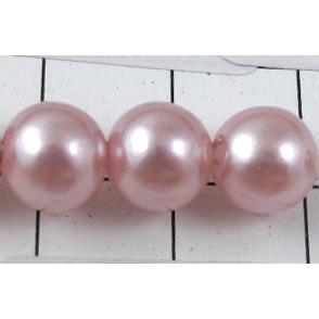 pearlized plastic beads, round, lt.purple