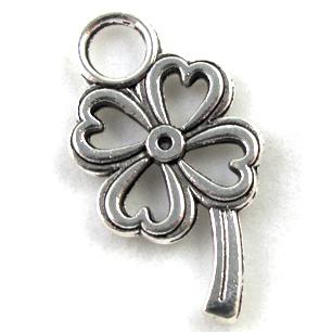 Tibetan Silver four-leaf clover pendant, Zn Alloy
