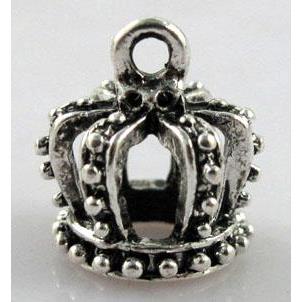 Crown charm, tibetan silver pendant, lead free and nickel free