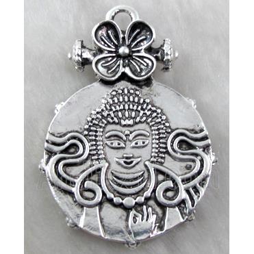 Buddha Pendant, Tibetan Silver Non-Nickel