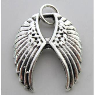 Tibetan Silver pendants, Lead free and nickel Free, wing