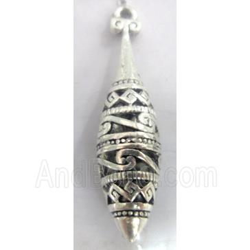 Hollow Tibetan Silver pendant, lead free and nickel free