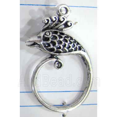 Hollow Tibetan Silver pendant, lead free and nickel free