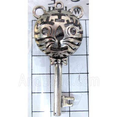 Hollow Tibetan Silver tiger pendant, lead free and nickel free