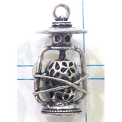 Hollow Tibetan Silver pendant, lead free and nickel free