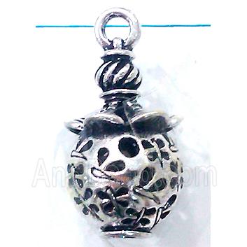 Hollow Tibetan Silver pendant, lead free and nickel free