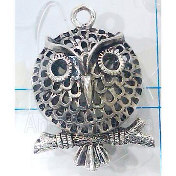 Hollow Tibetan Silver pendant, lead free and nickel free