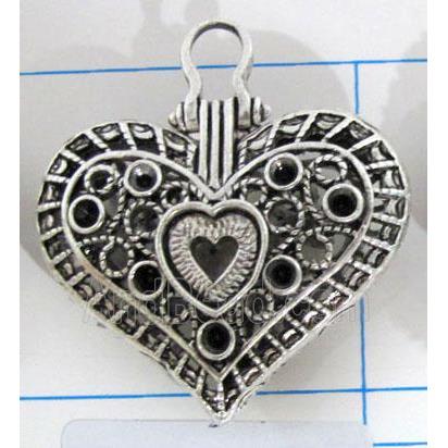 Hollow Tibetan Silver pendant, lead free and nickel free