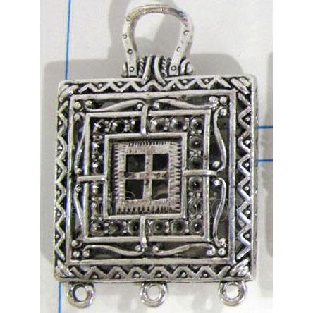 Hollow Tibetan Silver pendant, lead free and nickel free
