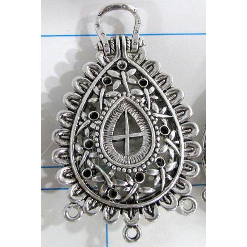 Hollow Tibetan Silver pendant, lead free and nickel free