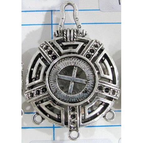 Hollow Tibetan Silver pendant, lead free and nickel free