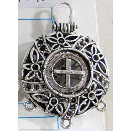 Hollow Tibetan Silver pendant, lead free and nickel free