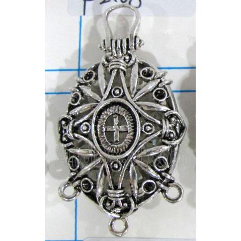 Hollow Tibetan Silver pendant, lead free and nickel free