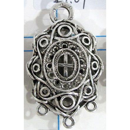 Hollow Tibetan Silver pendant, lead free and nickel free
