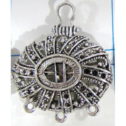 Hollow Tibetan Silver pendant, lead free and nickel free