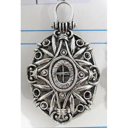 Hollow Tibetan Silver pendant, lead free and nickel free