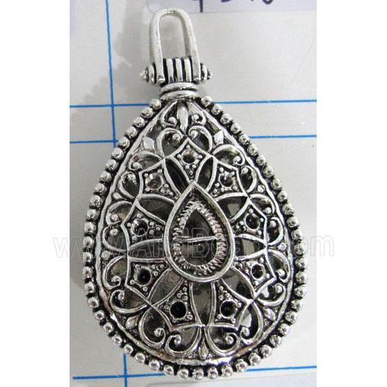 Hollow Tibetan Silver pendant, lead free and nickel free