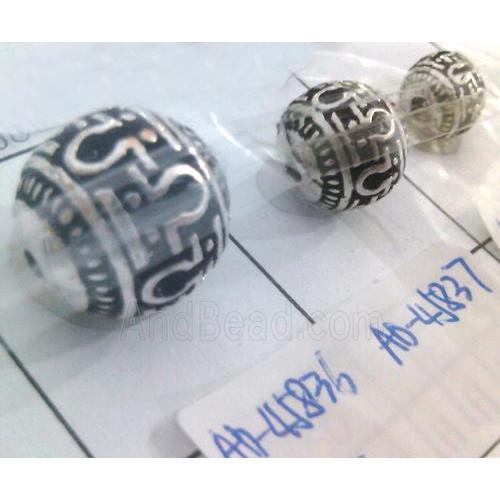 Tibetan Silver Hollow Beads, lead free and nickel free