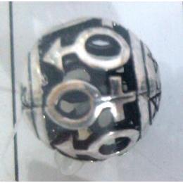 Tibetan Silver Beads, hollow, lead free and nickel free