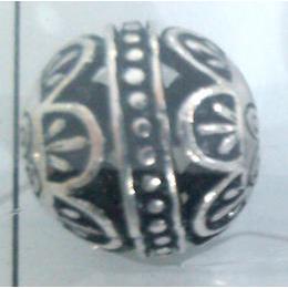 round tibetan silver beads, hollow, lead free and nickel free