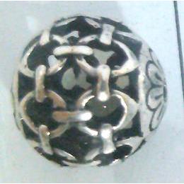 round tibetan silver beads, hollow, lead free and nickel free