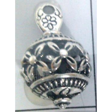 Tibetan Silver pendant, hollow, lead free and nickel free