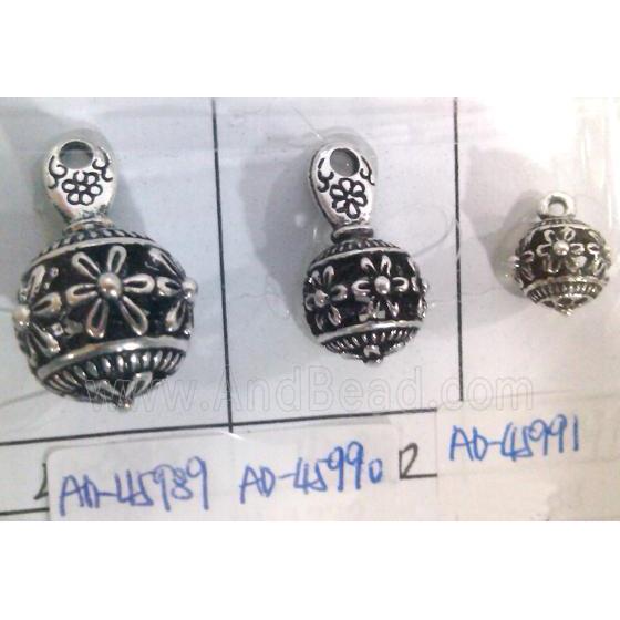 Tibetan Silver hollow Pendant, lead free and nickel free