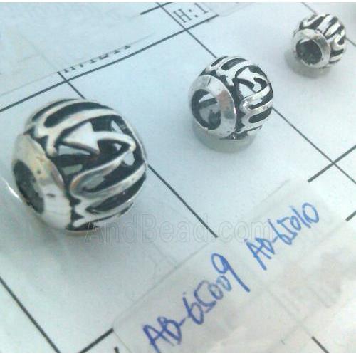 Tibetan Silver Beads, hollow, lead free and nickel free