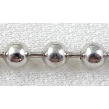 round Ball Chain, iron, platinum plated