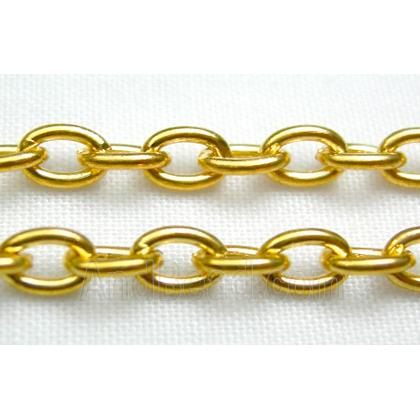 Rolo Chain, iron, gold plated