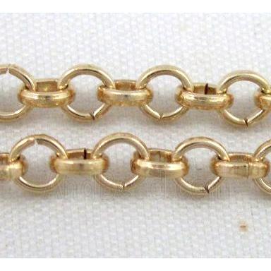14K gold plated iron ROLO chain