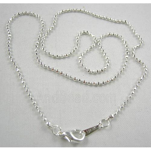 Copper Chains-Necklace, silver plated, faceted round bead