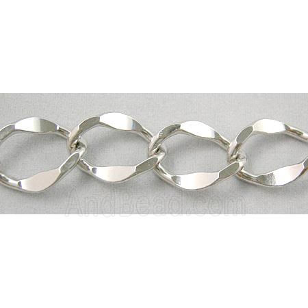 Platinum Plated Copper Chains, twisted link