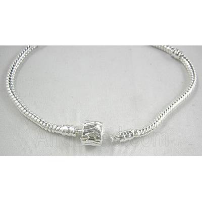 Bracelet Stopper Chain, nickel free, Copper, Silver Plated
