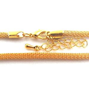 copper chain necklace, golden plated