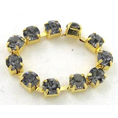 grey rhinestone chain, gold