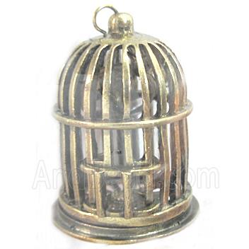 Tibetan Silver birdcage pendant, Lead and nickel Free, bronze