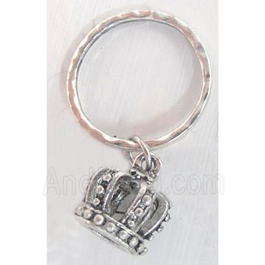 Tibetan Silver Pendant with Crown, lead and nickel free