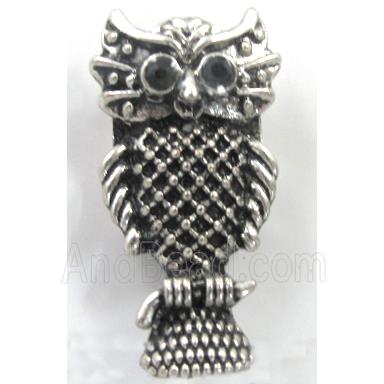 Tibetan Silver Owl charm, Lead and nickel Free