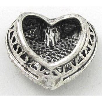 bead for bracelet bar or ring, tibetan silver charms, Non-Nickel