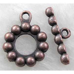 Antique Red Tibetan Silver toggle clasps