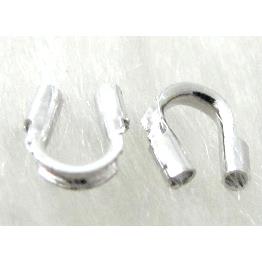 Wire Thimble Protectors, Copper, U-shaped, Platinum plated