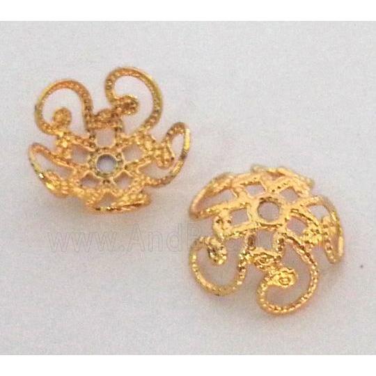copper caps bead, caps, unfading, gold plated