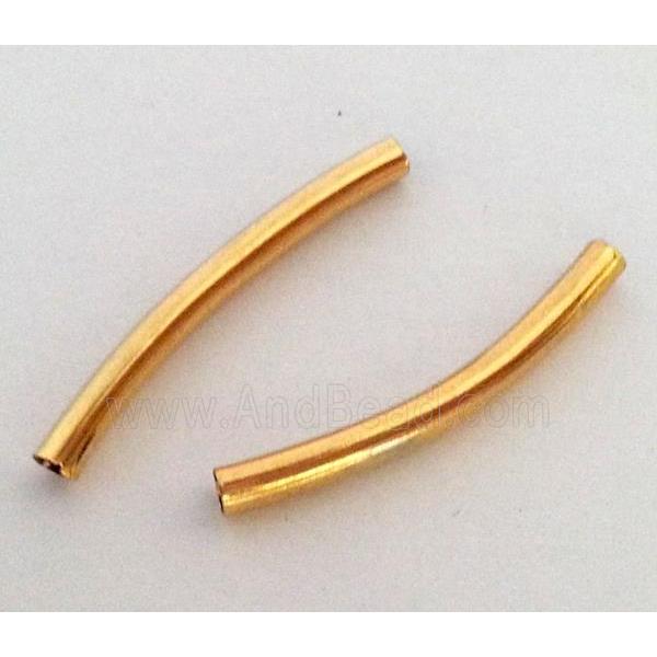 colorfast copper tube bead, gold plated