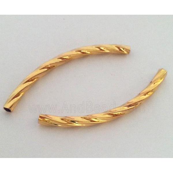 colorfast copper tube bead, gold plated