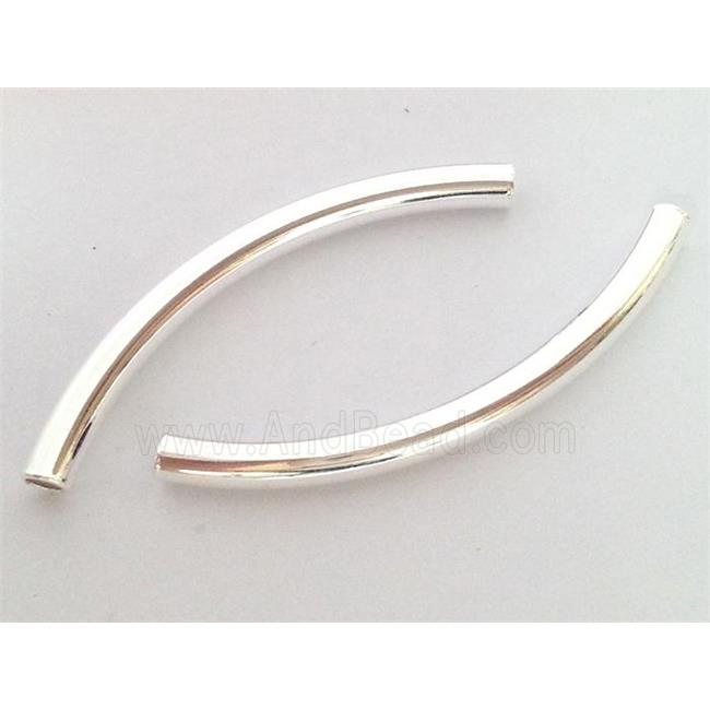 colorfast copper tube bead, silver plated