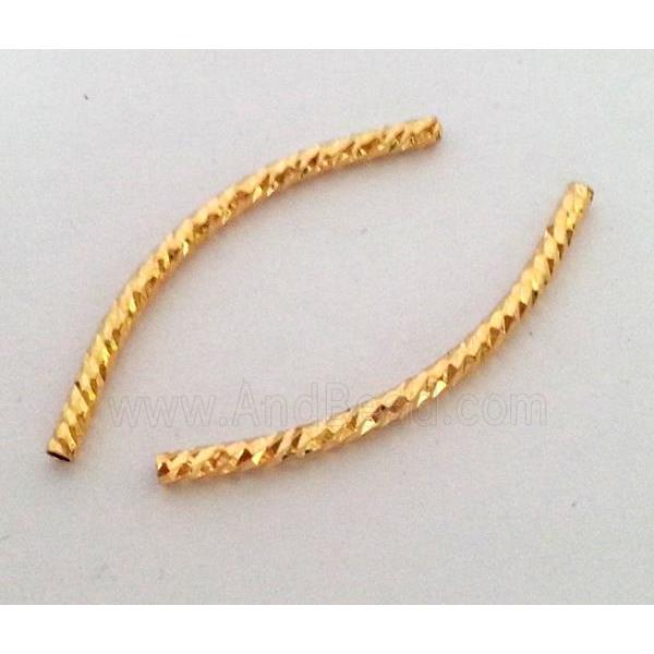 colorfast copper tube bead, gold plated