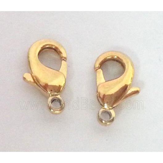 colorfast copper lobster clasp, gold plated